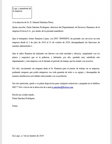 Carta De Recomendación Laboral Y Ejemplos Actualizados 2021 Asesorías 2957