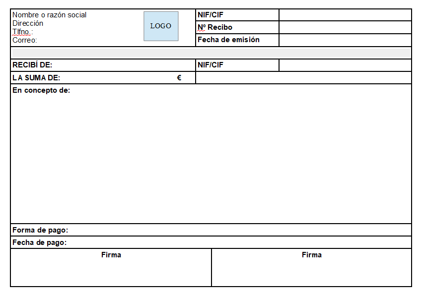 modelo recibo de dinero word 2