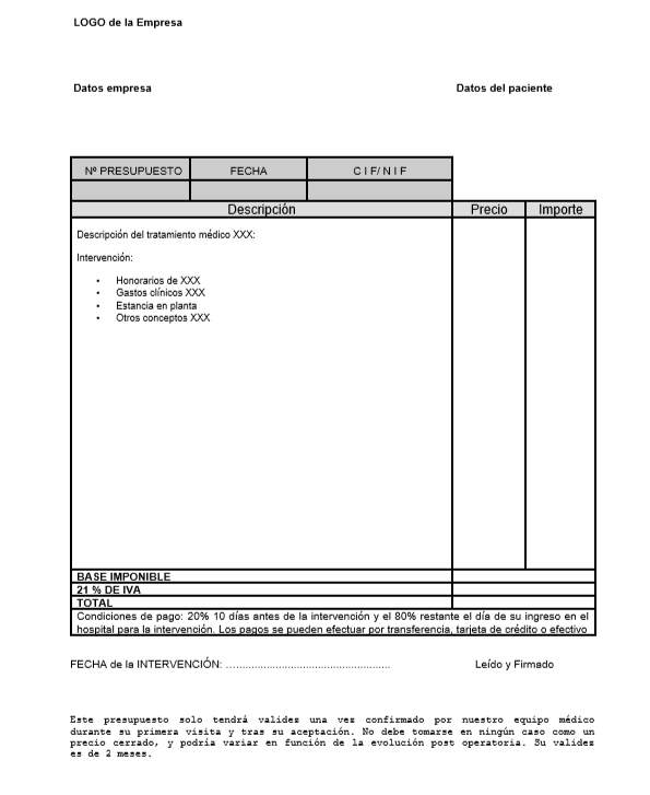 Plantillas Y Modelos De Presupuesto En Word Pdf Y Excel Para Tus Clientes Asesorias